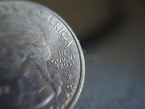 In God we Trust Stamped on a Coin Stock Image - Image of heads, coin ...