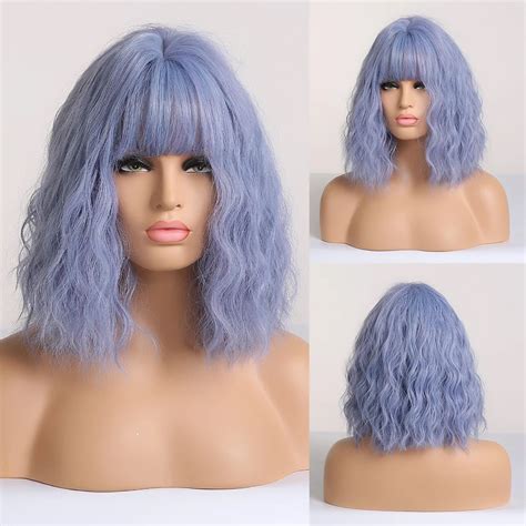 FAUX CHEVEUX EXTENSIONS ss171 2 perruque synthétique bleue lisse