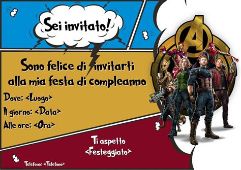 Invito Con Avengers Crea Inviti Personalizzati Di Compleanno Per