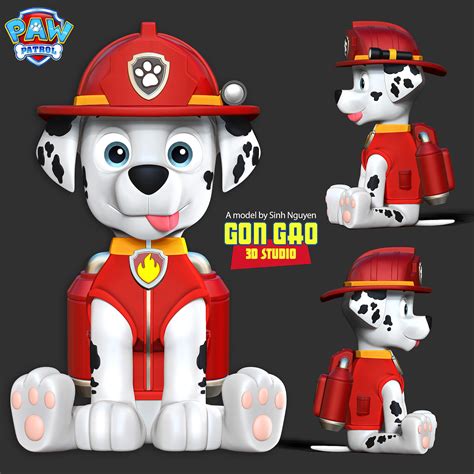 Marshall Paw Patrol Fanart 3d Print Model By Sinh Nguyen