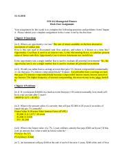 FIN 612 Week 4 Assignment Docx 11 13 2016 FIN 612 Managerial Finance