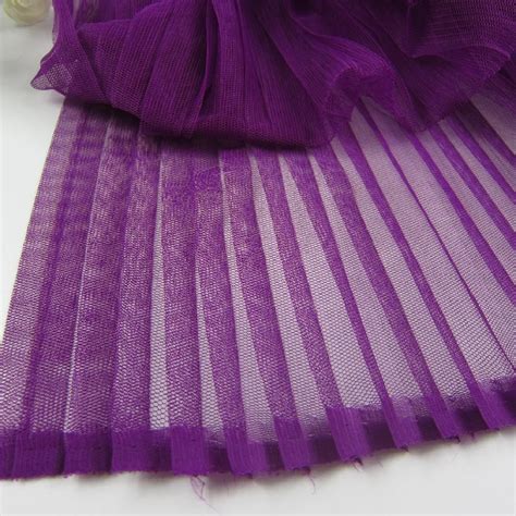 5 Meters Width 155cm 61 Dark Purple Pleated Crumple Mesh Lace Fabric