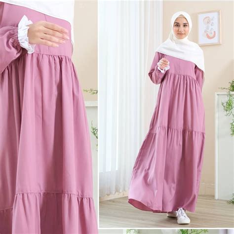 Jual Michan Alana Dress Polos Original Michan Gamis Polos Toyobo