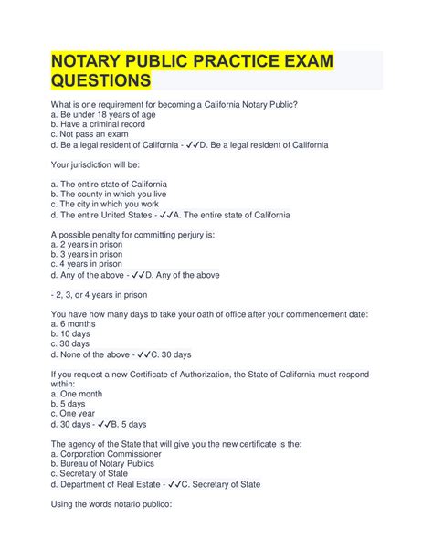 New Mexico Notary Exam Answers Ny State Notary Exam Question