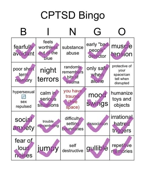 BINGO Kind Of R CPTSDmemes