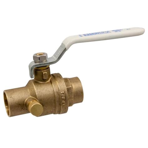 Shop 34 In Brass Female In Line Ball Valve With Drain At