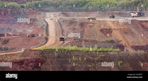 Taconite iron ore strip mine in the Mesabi Range, Minnesota Stock Photo ...