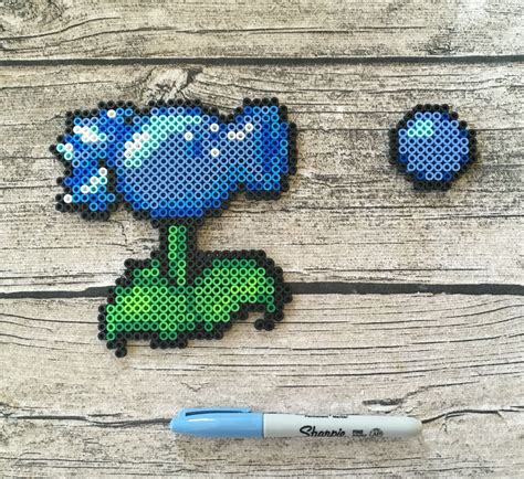 Frozen Pea Shooter Bead Sprite Plants Vs Zombies Perler Beads Hama