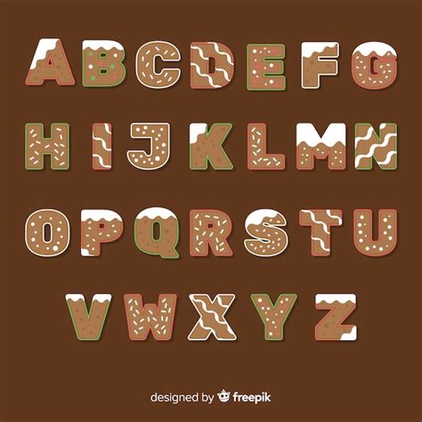 Free Vector | Gingerbread alphabet