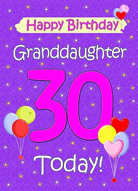 Granddaughter 30th Birthday Card Lilac Uk Stationery