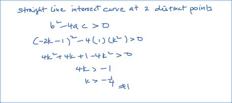 Example 2 Straight Line Intersect The Curve At Two Distinct Points