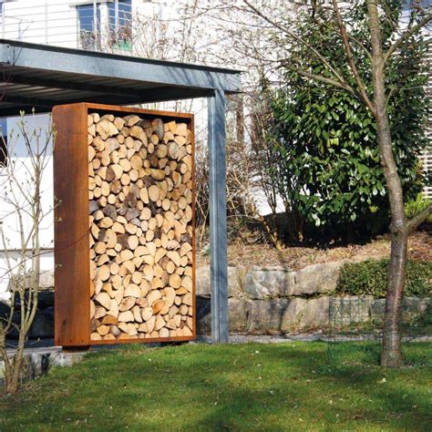 Kaminholzregal Corten 1500 X 0600 X 340 Mm Holzlager Rost Brennholz