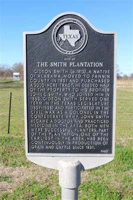 Site Of Smith Plantation Texas Historical Markers On Waymarking