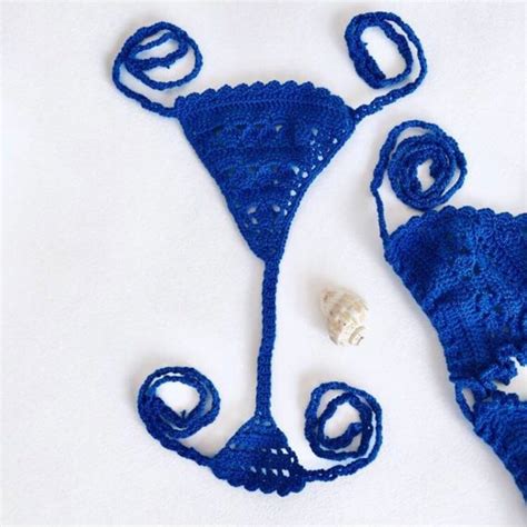 Extreme Micro Bikini Set Crochet Bikini Triangle Thong Bikini Etsy