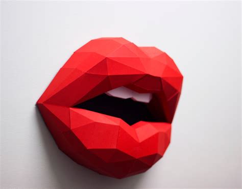 Papercraft Lips Mouth With Teeth Papercraft Home 3D Etsy