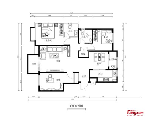 2018三室两厅两卫平面图 房天下装修效果图