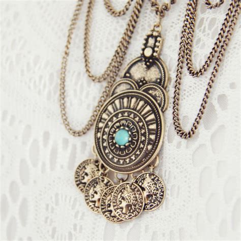 Gypsy Coin Necklace Sweet Bohemian Jewelry From Spool No 72 Spool