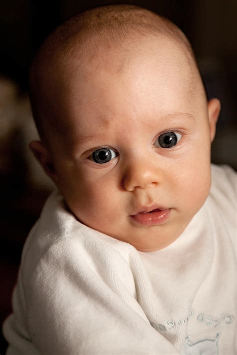 Adorable Baby Boy Caucasian Child Cute Eyes Face Human Infant