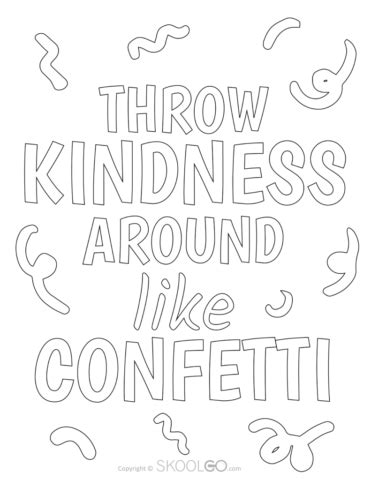 Throw Kindness Around Like Confetti Free Poster Skoolgo