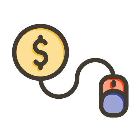 Pay Per Click Vector Thick Line Filled Colors Icon Design 24095026