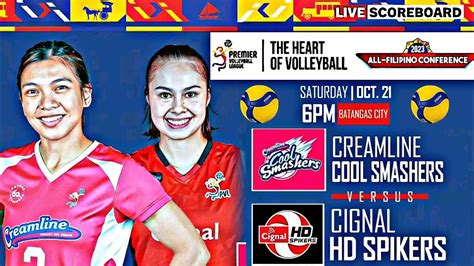 PVL LIVE CREAMLINE COOL SMASHERS Vs CIGNAL HD SPIKERS LIVESCORE