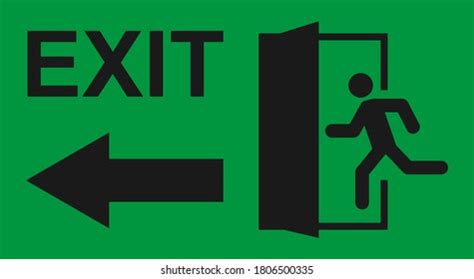 Running Man Exit Door Sign Vector Stock Vector Royalty Free