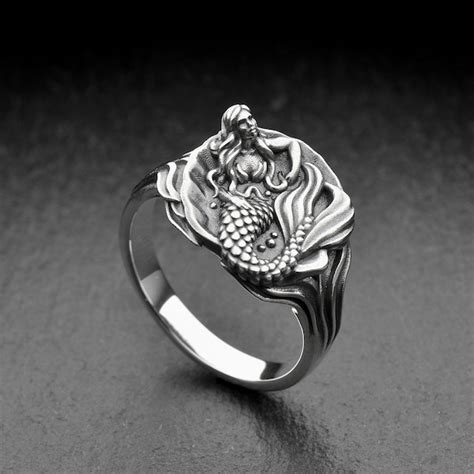 Silver Mermaid Ring Etsy