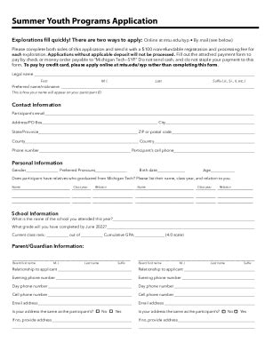 Fillable Online Application And Payment Form Mtu Edu Fax Email Print