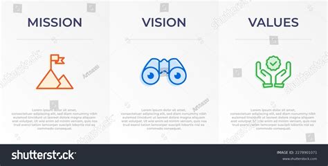 Mission Vision Values Infographic Vector Template Stock Vector (Royalty ...