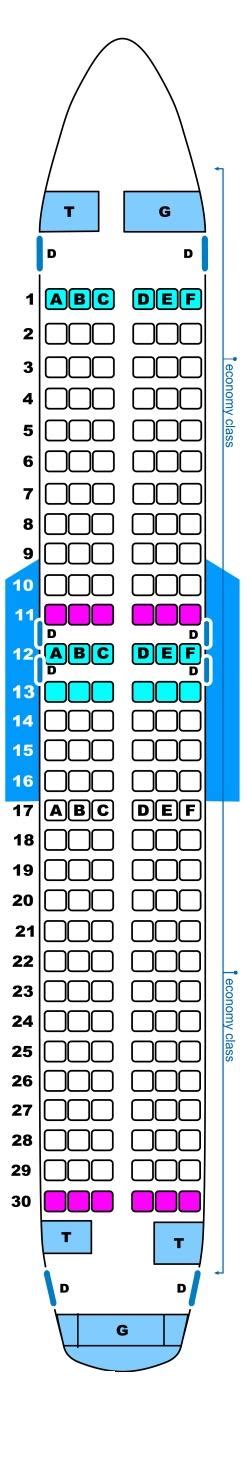 Delta A320 Seat Map