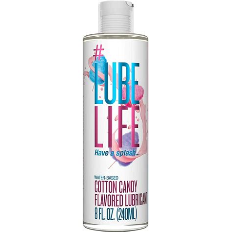 Lubelife Water Based Cotton Candy Flavored Lubricant 8 Ounce Oral Lube For Men Women And