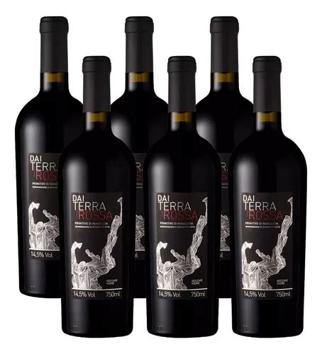 Vinho Dai Terra Rossa Primitivo Di Manduria 750 Ml Kit 06 Un Frete grátis