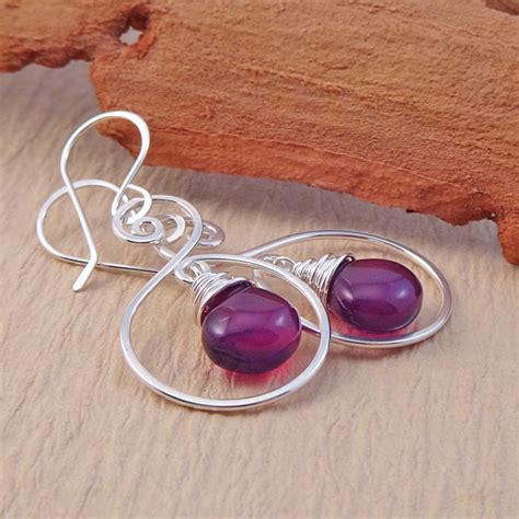 Purple Spiral Earrings - Perfections Handmade Jewelry