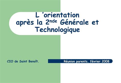 Ppt L Orientation Apr S La Nde G N Rale Et Technologique