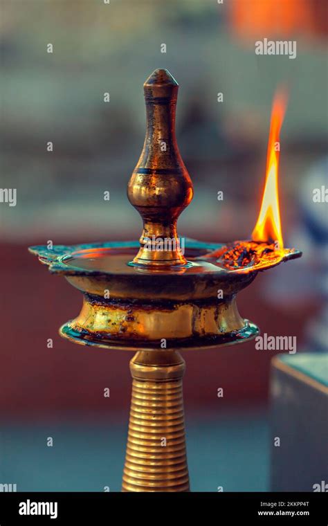 A Five Wick Puja Lamp For Aarti Stock Photo Alamy