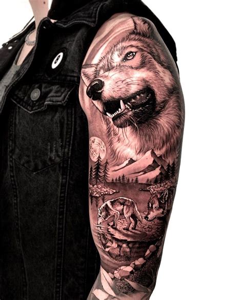 Wolves Sleeve Wolf Sleeve Wolf Tattoo Sleeve Wolf Tattoo Forearm