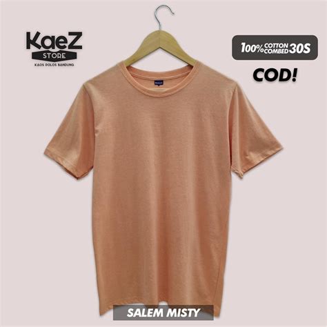 Jual Kaos Polos Pria Wanita Lengan Pendek Warna Salem Misty Salem