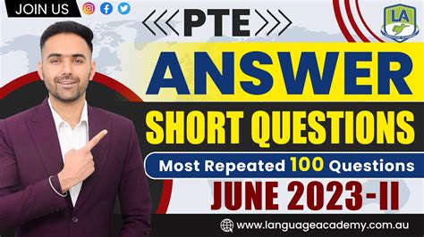 PTE Speaking Answer Short Questions June 2023 II Exam Predictions