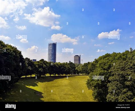 View Of The Post Tower DHL Central Office In Bonn Germany Amidst The