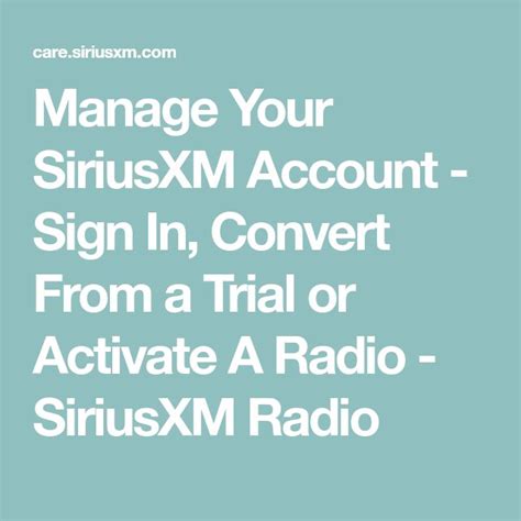 Sirius Xm Activate Today 3 Month Trial