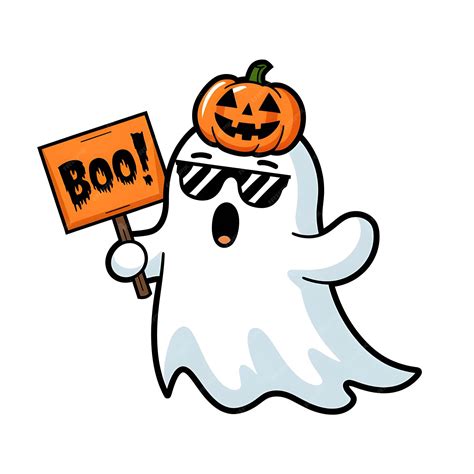 Un dibujo de dibujos animados de un fantasma con un letrero que dice