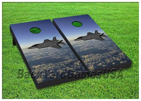 Fighter Jet Plane Cornhole Board Decals