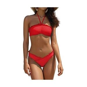 SHEKINI Bikini A Due Pezzi A Fascia Per Donna Costume Da Bagno Halter