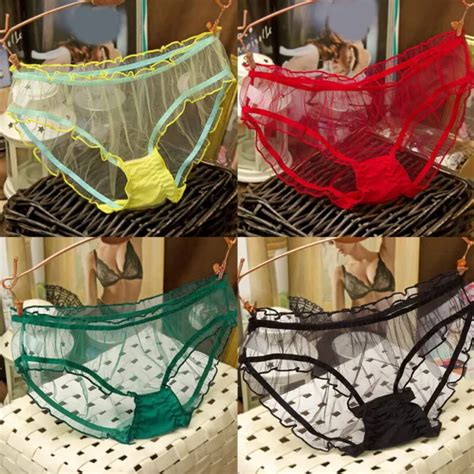 LADY SHEER PANTIES Thong Ultra Thin Mesh Underwear See Through Lingerie