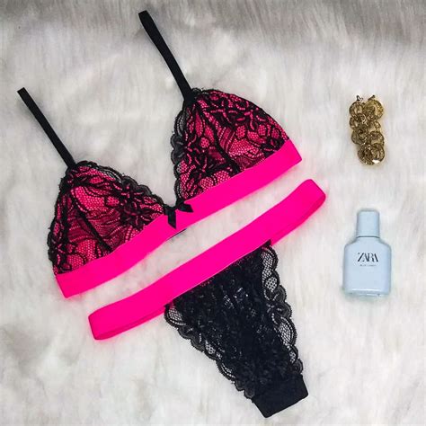 Conjunto De Renda Sem Bojo Sensual Blogueira Lingerie El Stico Neon