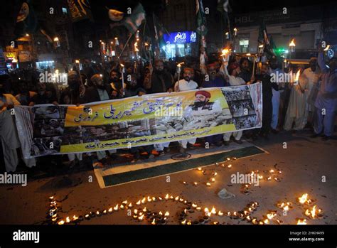 Hyderabad Pakistan Th Feb Activists Of Sunni Tehreek Pst