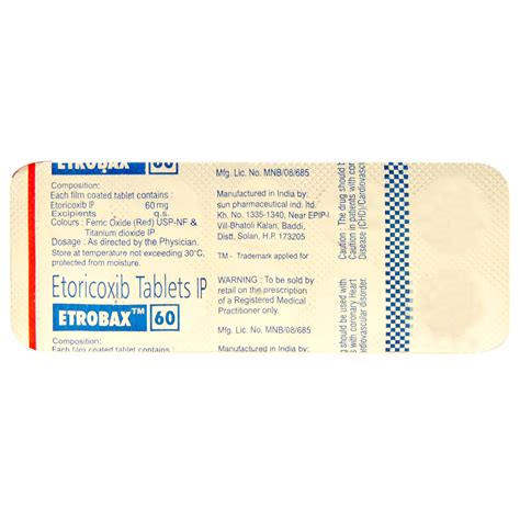 Etrobax 60mg Tablet Price Uses Side Effects Composition Apollo