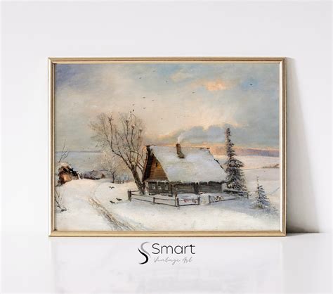 Winter Landschaft Malerei Winter Land Weihnachten Druck Verschneite