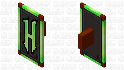 Bright Green Hypixel Logo Shield Minecraft Mob Skin