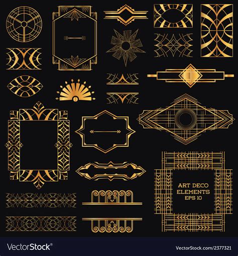 Art Deco Vintage Frames And Design Elements Vector Image